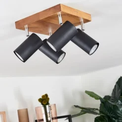 Lampes Vintages & Rétros-hofstein Plafonnier Zuoz Bois clair, 4 lumières