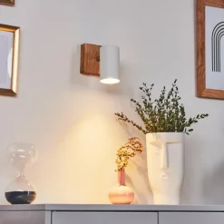 hofstein Plafonnier Zuoz Bois clair, 1 lumière