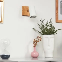 hofstein Plafonnier Zuoz Bois clair, 1 lumière