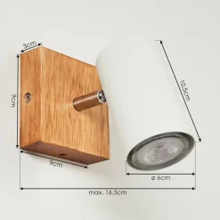 hofstein Plafonnier Zuoz Bois clair, 1 lumière