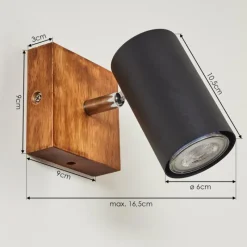 hofstein Plafonnier Zuoz Bois clair, 1 lumière