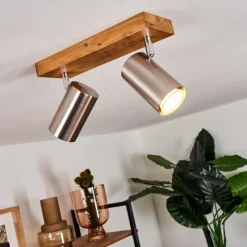 Lampes Vintages & Rétros-hofstein Plafonnier Zuoz Bois clair, 2 lumières