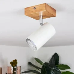 hofstein Plafonnier Zuoz Bois clair, 1 lumière