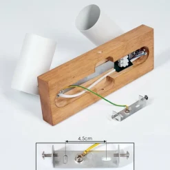 Lampes Vintages & Rétros-hofstein Plafonnier Zuoz Bois clair, 2 lumières