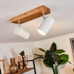 Lampes Vintages & Rétros-hofstein Plafonnier Zuoz Bois clair, 2 lumières