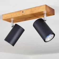 Lampes Vintages & Rétros-hofstein Plafonnier Zuoz Bois clair, 2 lumières