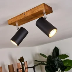 Lampes Vintages & Rétros-hofstein Plafonnier Zuoz Bois clair, 2 lumières