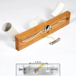 hofstein Plafonnier Zuoz Bois clair, 3 lumières