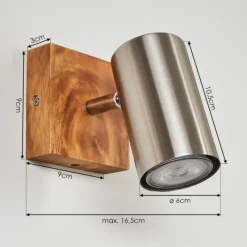 hofstein Plafonnier Zuoz Bois clair, 1 lumière