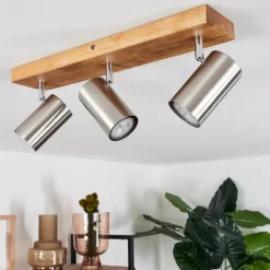 hofstein Plafonnier Zuoz Bois clair, 3 lumières