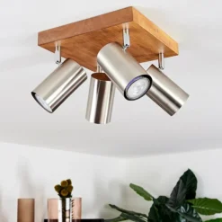 Lampes Vintages & Rétros-hofstein Plafonnier Zuoz Bois clair, 4 lumières