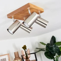 Lampes Vintages & Rétros-hofstein Plafonnier Zuoz Bois clair, 4 lumières