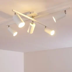 hofstein Plafonnier Zuoz Chrome, Blanc, 5 lumières