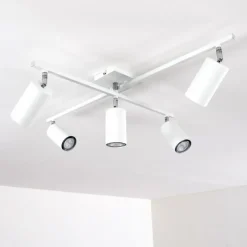 hofstein Plafonnier Zuoz Chrome, Blanc, 5 lumières