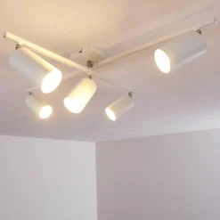 hofstein Plafonnier Zuoz Chrome, Blanc, 5 lumières