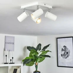 hofstein Plafonnier Zuoz Chrome, Blanc, 4 lumières