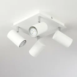 hofstein Plafonnier Zuoz Chrome, Blanc, 4 lumières