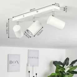 hofstein Plafonnier Zuoz Chrome, Blanc, 3 lumières