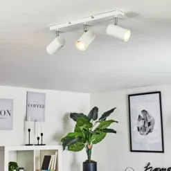 hofstein Plafonnier Zuoz Chrome, Blanc, 3 lumières