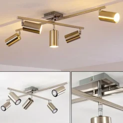 hofstein Plafonnier Zuoz Chrome, Nickel mat, 5 lumières