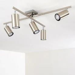 hofstein Plafonnier Zuoz Chrome, Nickel mat, 5 lumières