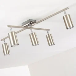 hofstein Plafonnier Zuoz Chrome, Nickel mat, 5 lumières