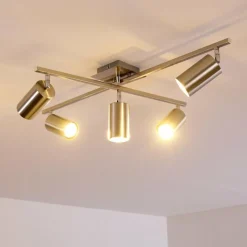 hofstein Plafonnier Zuoz Chrome, Nickel mat, 5 lumières