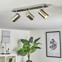 hofstein Plafonnier Zuoz Chrome, Nickel mat, 3 lumières