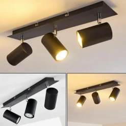 hofstein Plafonnier Zuoz Chrome, Noir, 3 lumières