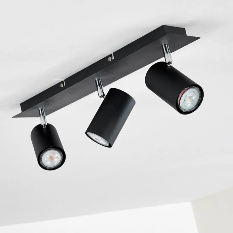 hofstein Plafonnier Zuoz Chrome, Noir, 3 lumières