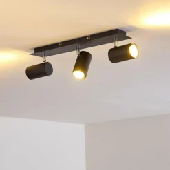 hofstein Plafonnier Zuoz Chrome, Noir, 3 lumières