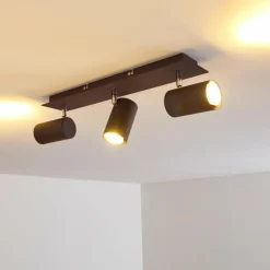 hofstein Plafonnier Zuoz Chrome, Rouille, 3 lumières* Spots Et Projecteurs