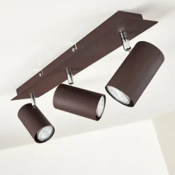 hofstein Plafonnier Zuoz Chrome, Rouille, 3 lumières* Spots Et Projecteurs