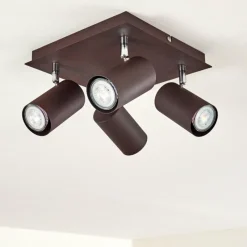 hofstein Plafonnier Zuoz Chrome, Rouille, 4 lumières* Spots Et Projecteurs