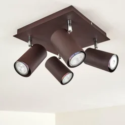 hofstein Plafonnier Zuoz Chrome, Rouille, 4 lumières* Spots Et Projecteurs