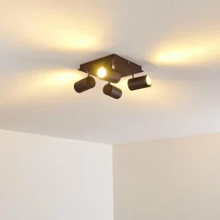 hofstein Plafonnier Zuoz Chrome, Rouille, 4 lumières* Spots Et Projecteurs