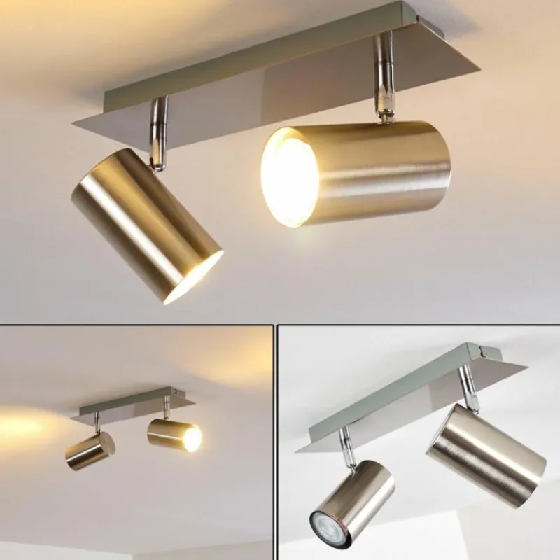 hofstein Plafonnier Zuoz Nickel mat, 2 lumières