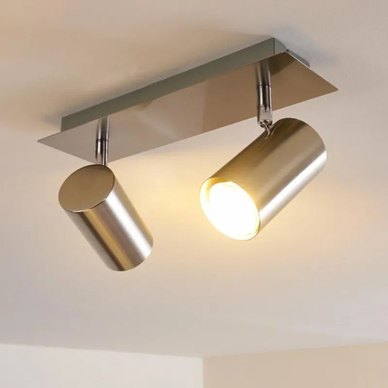 hofstein Plafonnier Zuoz Nickel mat, 2 lumières