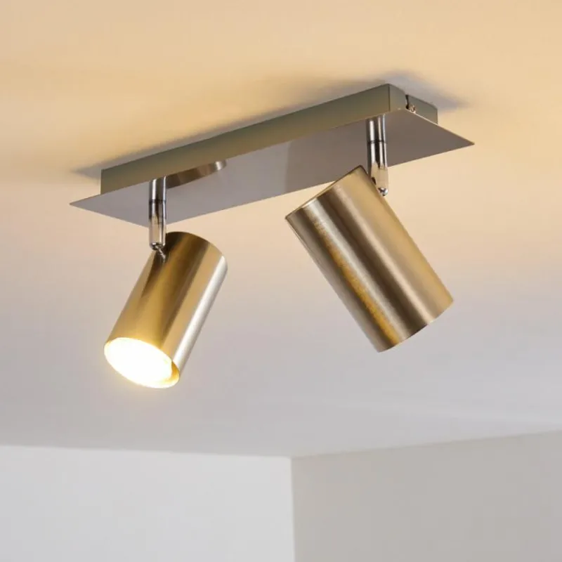 hofstein Plafonnier Zuoz Nickel mat, 2 lumières