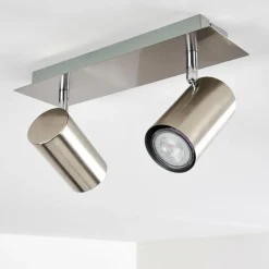 hofstein Plafonnier Zuoz Nickel mat, 2 lumières