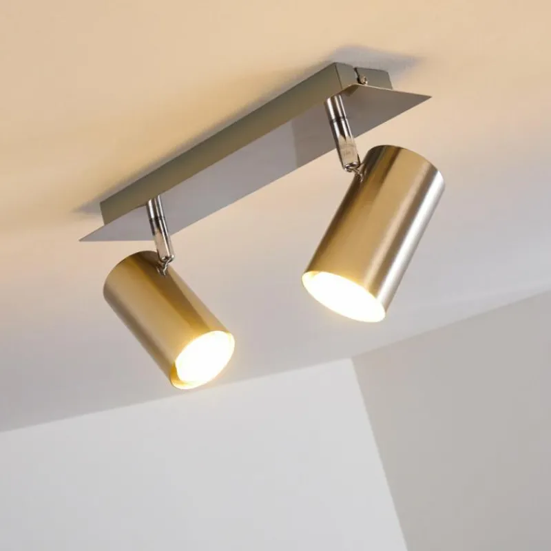 hofstein Plafonnier Zuoz Nickel mat, 2 lumières