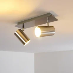 hofstein Plafonnier Zuoz Nickel mat, 2 lumières