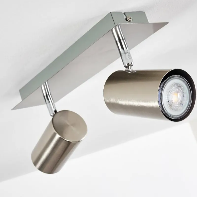 hofstein Plafonnier Zuoz Nickel mat, 2 lumières