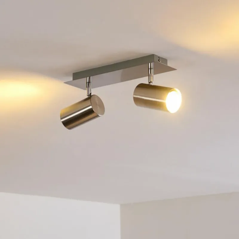 hofstein Plafonnier Zuoz Nickel mat, 2 lumières