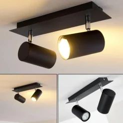 hofstein Plafonnier Zuoz Noir, 2 lumières