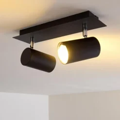 hofstein Plafonnier Zuoz Noir, 2 lumières