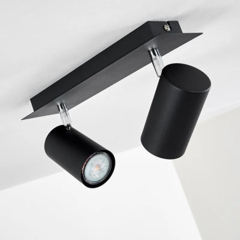 hofstein Plafonnier Zuoz Noir, 2 lumières