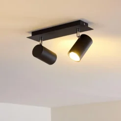 hofstein Plafonnier Zuoz Noir, 2 lumières