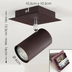 hofstein Plafonnier Zuoz Rouille, 1 lumière