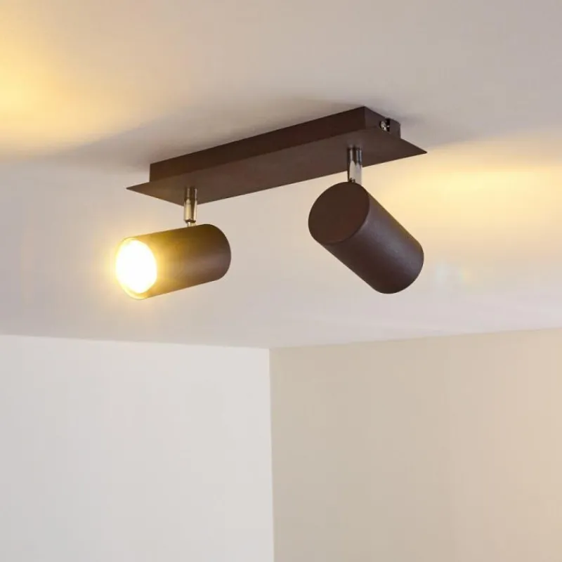 hofstein Plafonnier Zuoz Rouille, 2 lumières